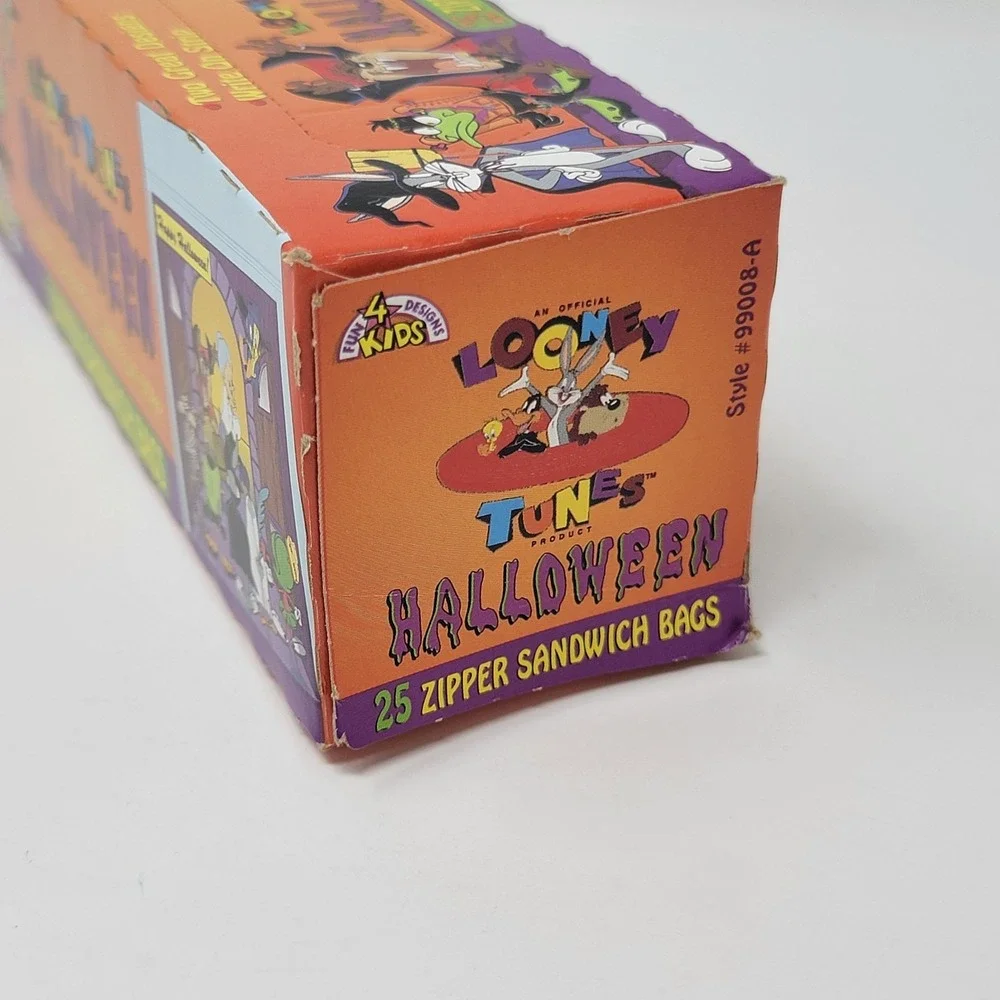 Vintage 1997 Looney Tunes 25 Halloween Zipper Sandwich Storage Bags NOS Sealed